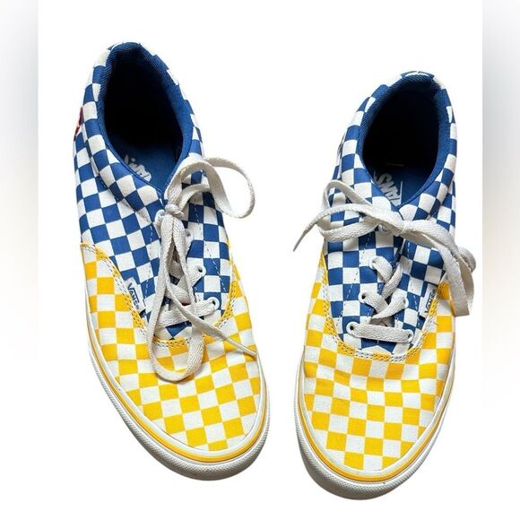 Vans Red, Blue& Yellow Checkered Sneakers - Picture 1 of 6